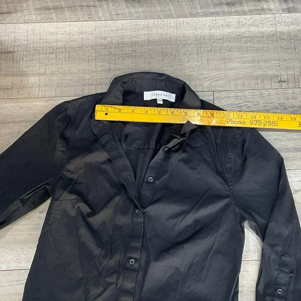 Lark & Ro size 0 woman’s long sleeve button shirt 3/4 sleeve - Picture 10 of 12
